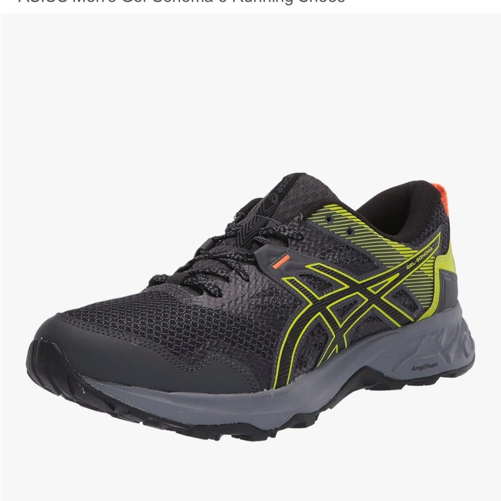 ASICS Black and Lime Athletic Shoes